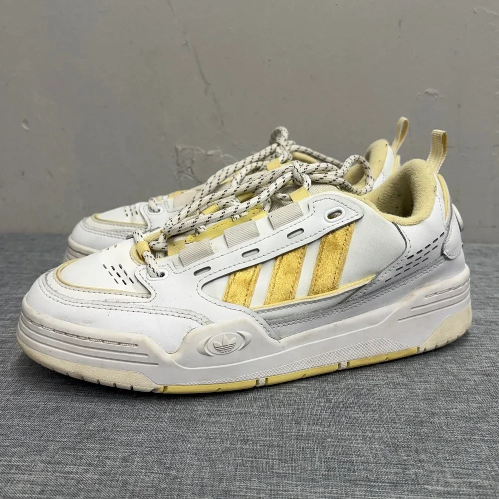 Adidas ADI2000 Sneakers Womens 7.5 White Yellow GZ7203 Chunky Y2K Skate Shoes